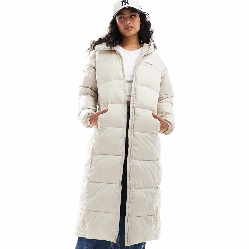 Columbia Puffect II long line puffer coat in dark stone Women’s Sz L